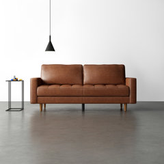 Single cushion 2024 leather sofa